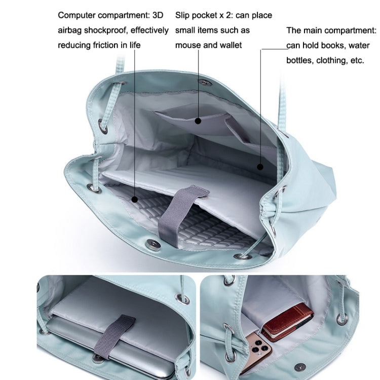 For Apple Macbook Shoulder / Handheld / Messenger Computer Bag, Size: Medium(Lake blue+gray PU Power Bag) by bashfashion