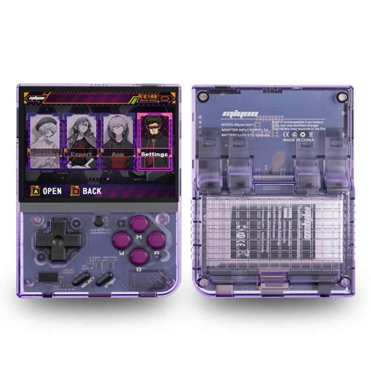 Miyoo Mini Plus 3.5 Inch IPS Screen Retro Handheld Game Console 128G 25K Games(Transparent Purple) by bashfashion