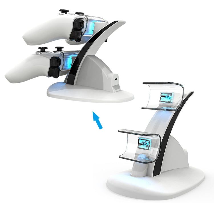 iplay HBP-253 For PS5 Game Wireless Handle Double Charging Base Placement Bracket(White) by iplay