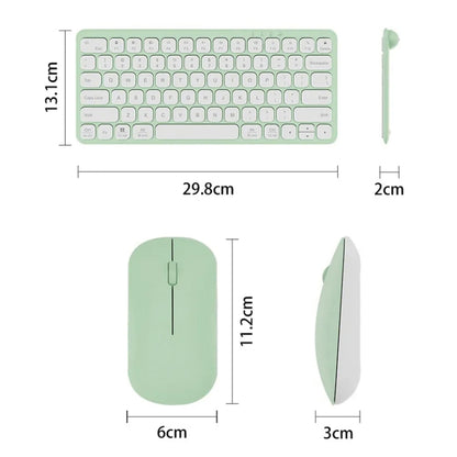 B087 2.4G Portable 78 Keys Dual Mode Wireless Bluetooth Keyboard And Mouse, Style: Keyboard Mouse Set White by bashfashion