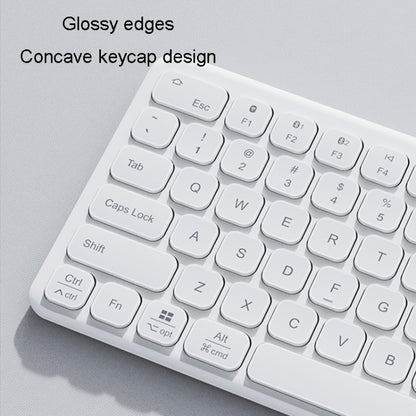 B087 2.4G Portable 78 Keys Dual Mode Wireless Bluetooth Keyboard And Mouse, Style: Keyboard Mouse Set White by bashfashion