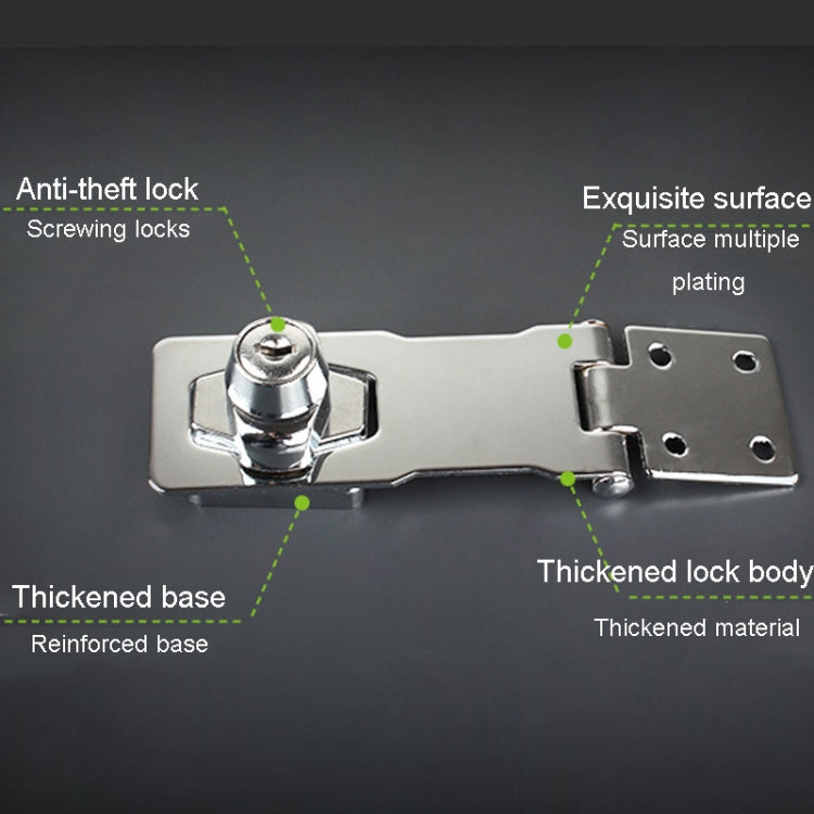 3 inch Interlocking No Hole Hook With Locking Hasp Chest Of Drawers Door Lock With Iron Key by bashfashion