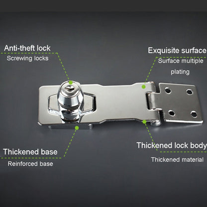 2.5 inch Non-Interlocking No Hole Hook With Locking Hasp Chest Of Drawers Door Lock With Iron Key by bashfashion