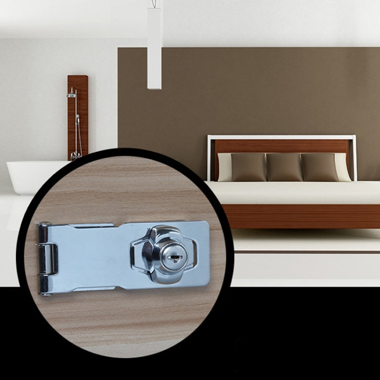 2.5 inch Non-Interlocking No Hole Hook With Locking Hasp Chest Of Drawers Door Lock With Iron Key by bashfashion