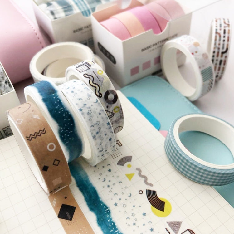 5rolls /Box 3m Washi DIY Decoration Handbook Tape Set, Color: Cherry Dye by bashfashion