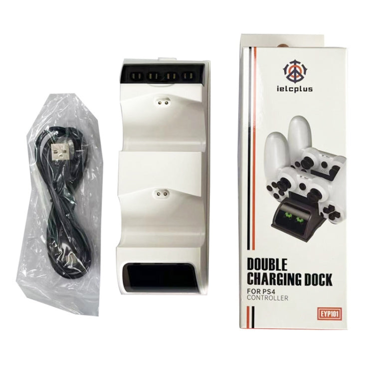 For PS4 Slim / Pro Gamepad Docking Charger Controller Dual Charger With Display Lights(White) by bashfashion