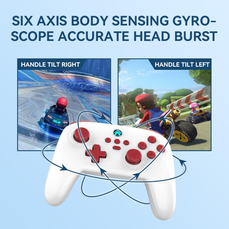 Wireless Bluetooth Gamepad With Wakeup Vibration Body Gamepad For Switch / Android / Apple / PC(Pink) by bashfashion