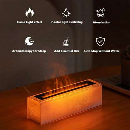 Lava Flame Aromatherapy Machine Air Atomizing Humidifier With Colorful Light, Model: DQ709 PRO Black by bashfashion
