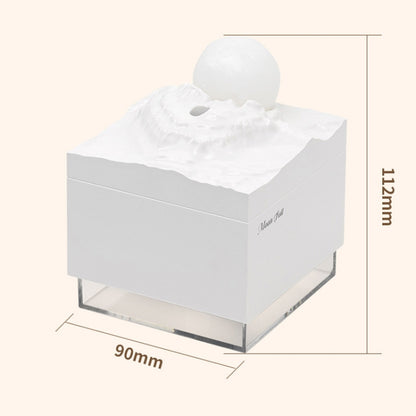 Moon Meteorite Mini Humidifier With Colorful Night Light(White) by bashfashion