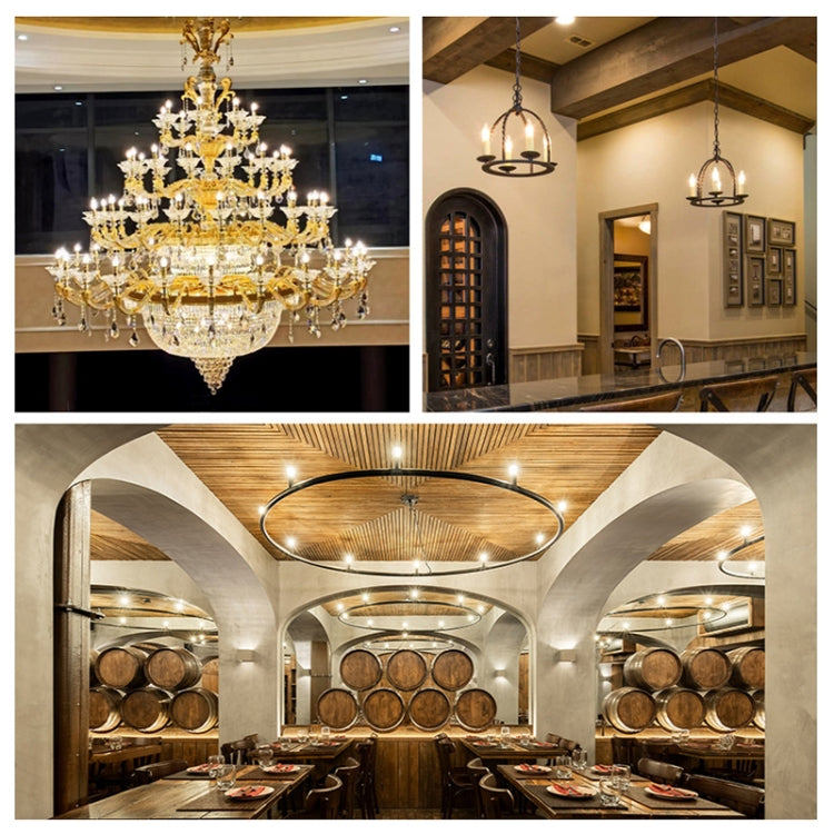 C35 Constant Current Flicker-free LED Highlight Retro Chandelier Lights, Power: Wax Tail E14-4W(2200K) by bashfashion