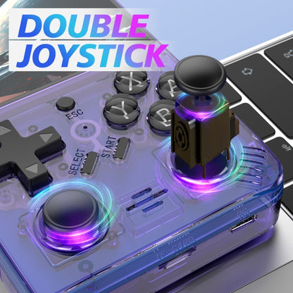 R35PLUS 3.5 Inch Handheld Game Console Built-in 64G 10,000+ Games(Transparent Black) by bashfashion