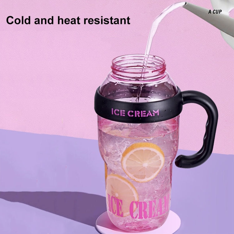 1200ml Large Capacity Lucky Belly Cup Handheld Portable Straw Cup with Tea Drain(Tulip Coffee) by bashfashion