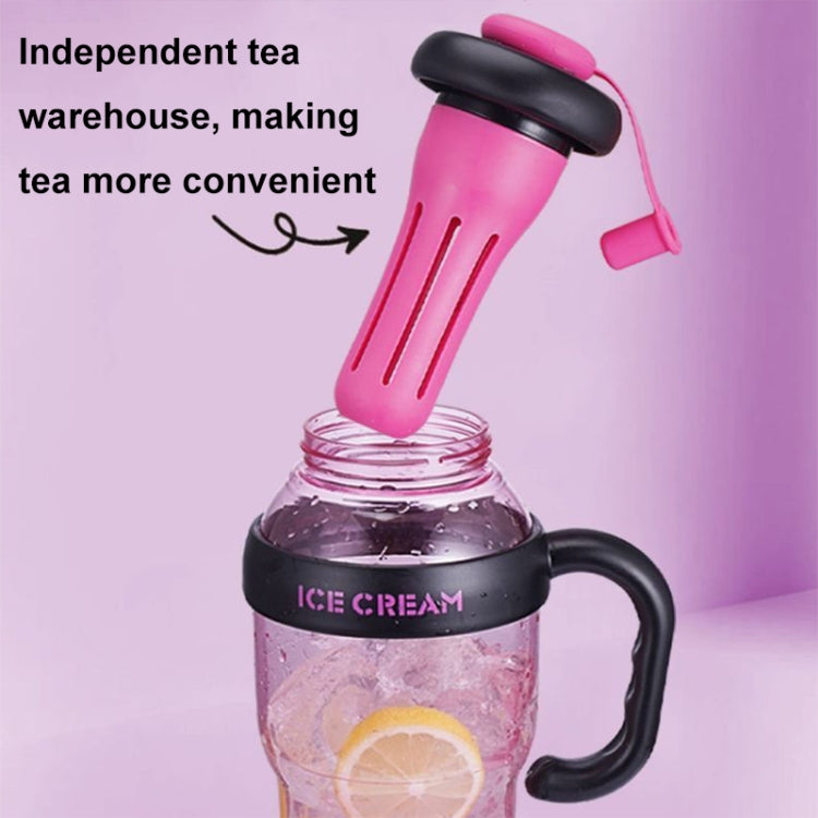 1200ml Large Capacity Lucky Belly Cup Handheld Portable Straw Cup with Tea Drain(Tulip Coffee) by bashfashion