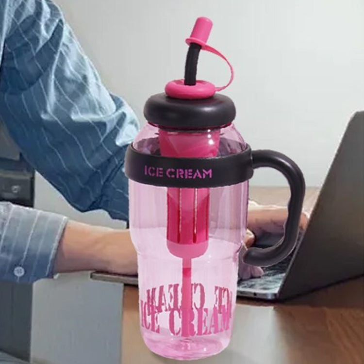 1200ml Large Capacity Lucky Belly Cup Handheld Portable Straw Cup with Tea Drain(Tulip Coffee) by bashfashion