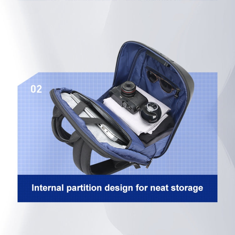 Bopai 61-122579 Large Capacity Hard Shell Password Lock Waterproof Business Laptop Backpack(Grey) by Bopai