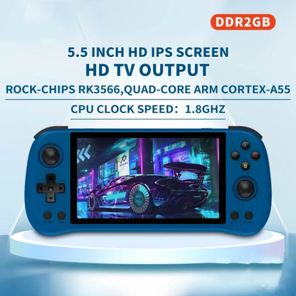 POWKIDDY X55 Game Console 5.5 Inch 1280 X 720 IPS Screen RK3566 Linux System Open-Source Retro Video Player 16GB+256GB(Black) by POWKIDDY