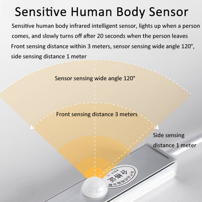 220V CN Plug Motion Sensor Wardrobe Cabinet Lamp LED Light Bar, Spec: Warm White 60cm by bashfashion