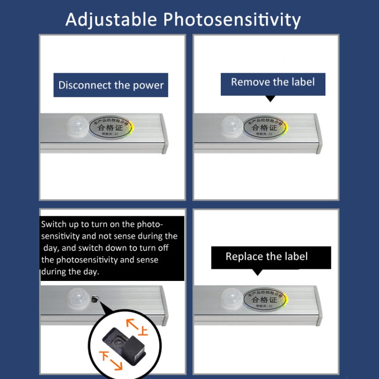 220V CN Plug Motion Sensor Wardrobe Cabinet Lamp LED Light Bar, Spec: Warm White 60cm by bashfashion