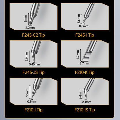 FNIRSI 200W Intelligent Constant Temperature Electric Soldering Iron Station, Set: EU Plug F245 B Head by FNIRSI
