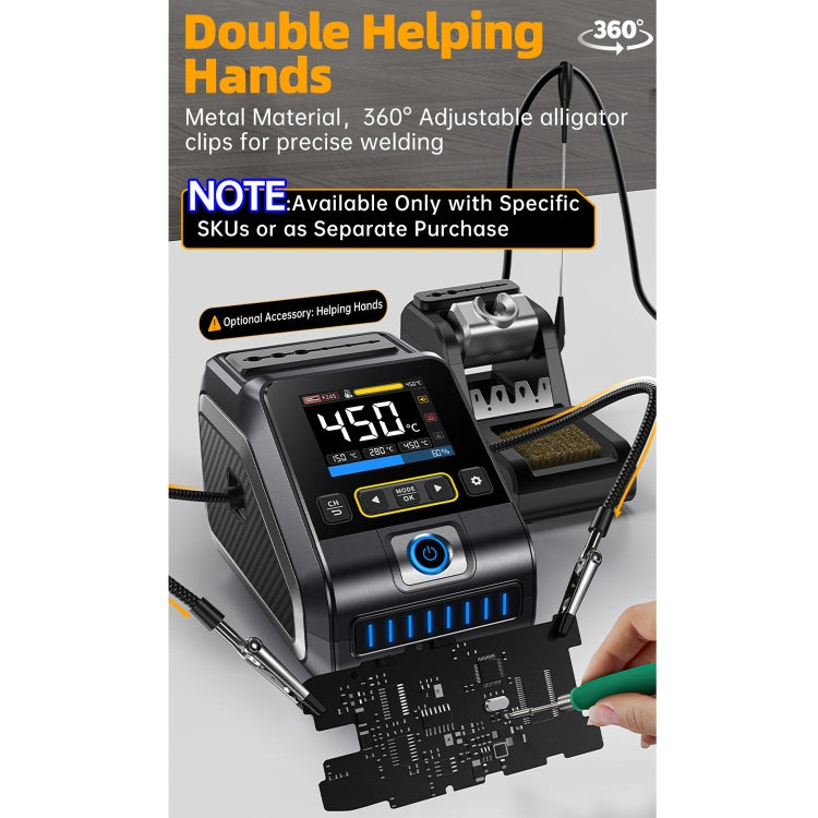 FNIRSI 200W Intelligent Constant Temperature Electric Soldering Iron Station, Set: EU Plug F245 B Head by FNIRSI