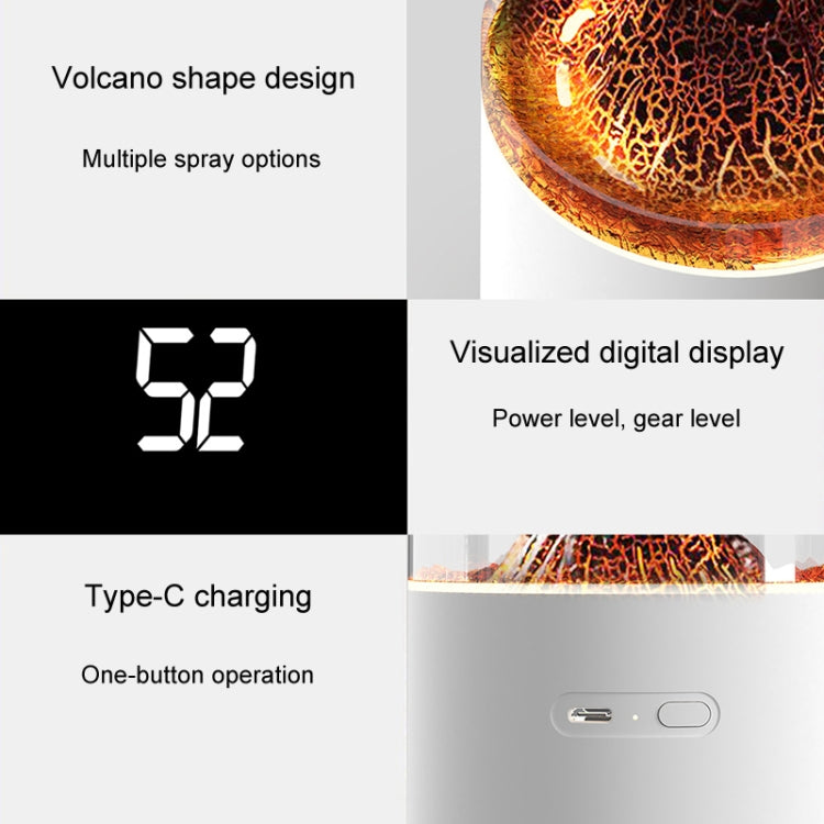HX127 Mini Volcano Lava Aromatherapy Diffuser Small Household Atmosphere Humidifier, Color: Black by bashfashion