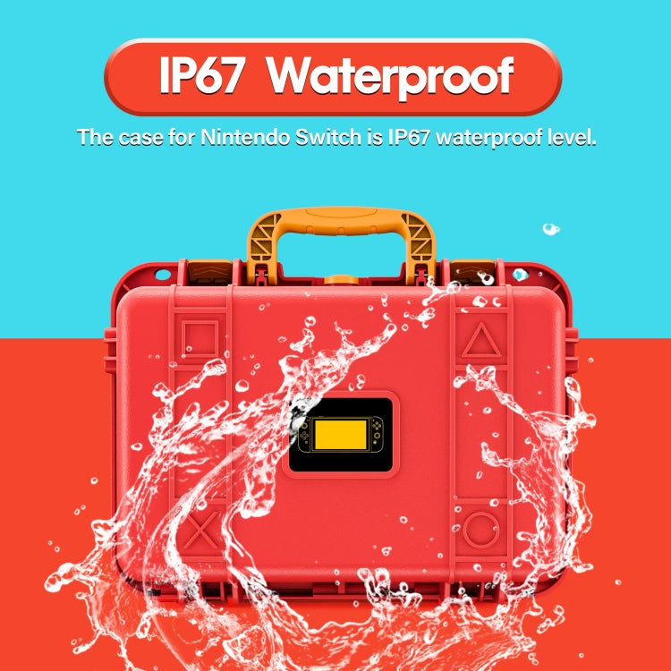 DEVASO For Switch / OLED IP67 Waterproof Storage Case Hardshell Bag, Color: Orange Blue+Shoulder Strap by DEVASO