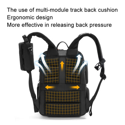 Cwatcun D132 DSLR Camera Backpack Hard-shell Crashproof Waterproof Decompression Shoulder Photo Bag, Color: 2nd Generation Large Black by Cwatcun