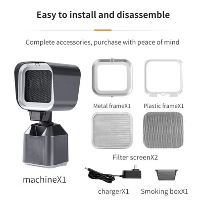 Desktop Range Hood Barbecue Small Movable Liftable Extractor Hood 2 Wind Speeds Adjust EU Plug by bashfashion