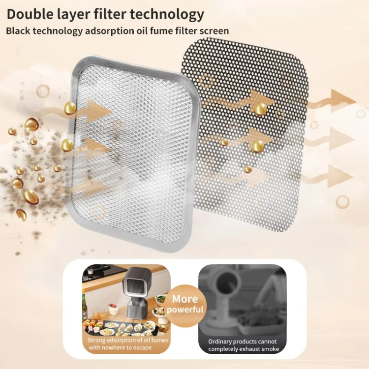 Desktop Range Hood Barbecue Small Movable Liftable Extractor Hood 2 Wind Speeds Adjust EU Plug by bashfashion