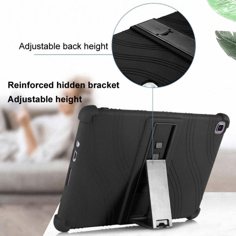 For Samsung Galaxy Tab A9+ Shockproof Silicone Tablet Protective Case With Holder(Rose Red) by bashfashion