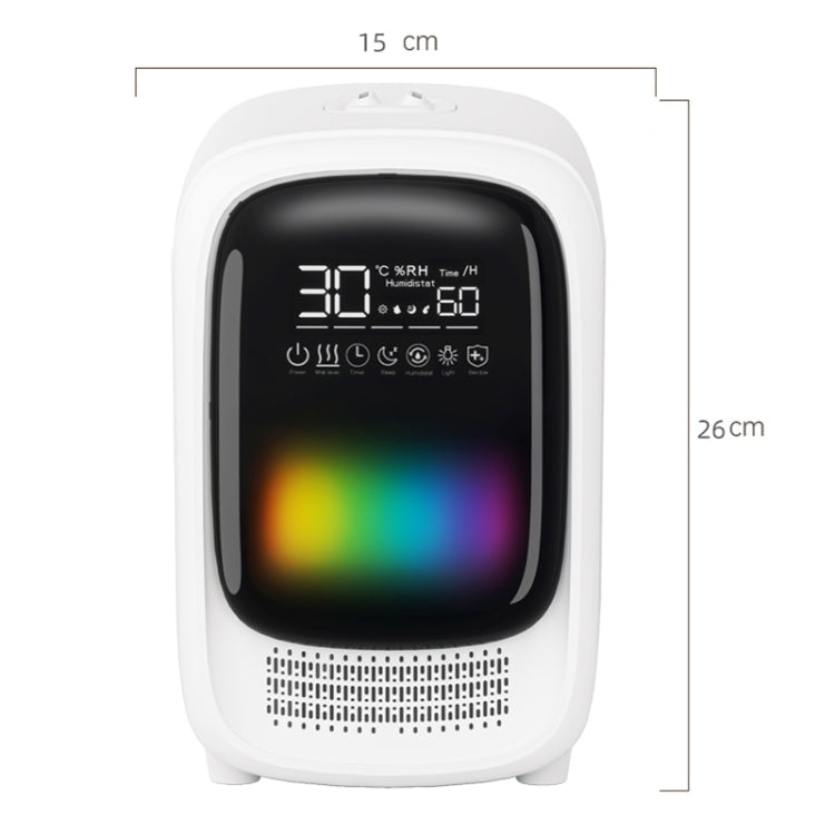 FS101 3.5L Colorful Light Home Bluetooth Music Aromatherapy Humidifier, Spec: EU Plug(Whtie) by bashfashion