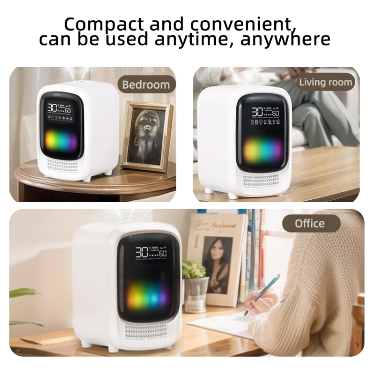 FS101 3.5L Colorful Light Home Bluetooth Music Aromatherapy Humidifier, Spec: UK Plug(Whtie) by bashfashion