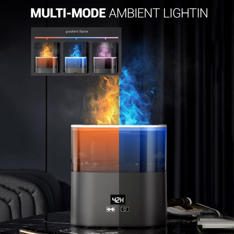 JSQ-58 1.1L large Capacity Digital Display Flame Atomization Humidifier, Color: White(US Plug) by bashfashion