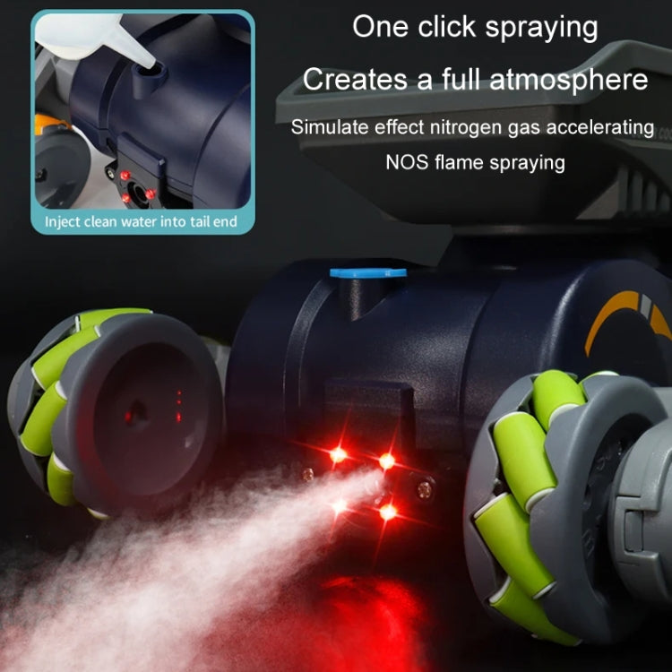 Eight Wheel Stunt Robot Dog Smart Gesture Sensor RC Kids Toy Car With Lights Music Spray Car, Style: Tank Green Single RC by bashfashion