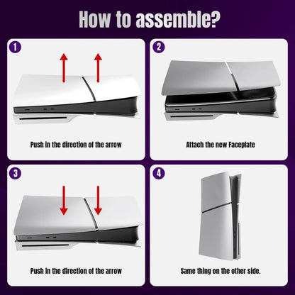 For PS5 Slim Replacement Faceplate Shell Detachable Protective Case, Model: Disc Edition Black by bashfashion