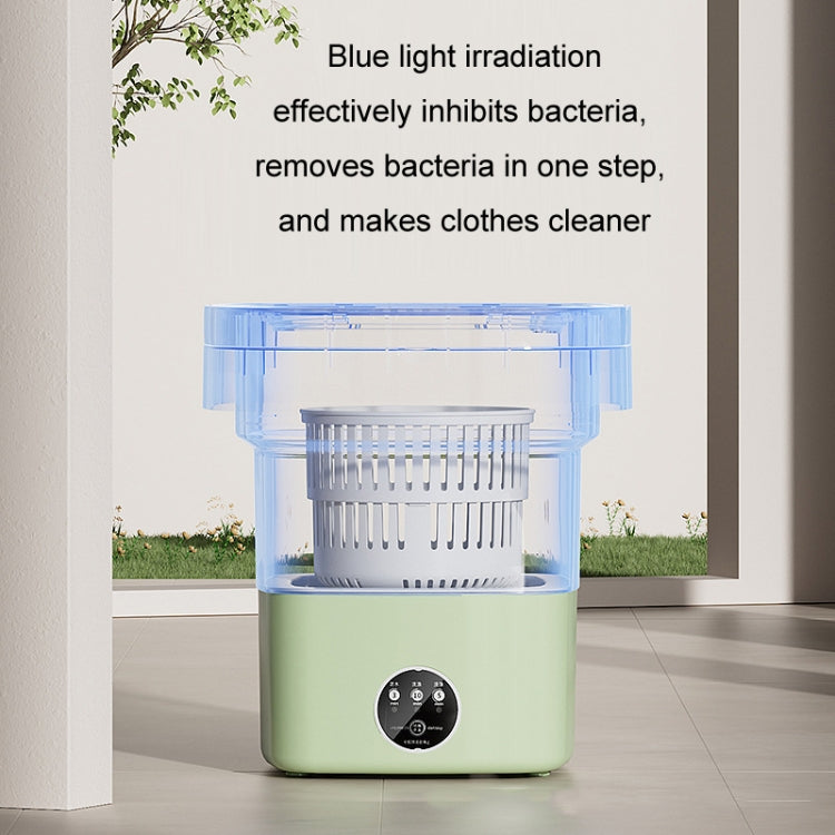 Fully Automatic Mini Foldable Washing Machine With Dehydration Function, Size: EU Plug(Green) by bashfashion