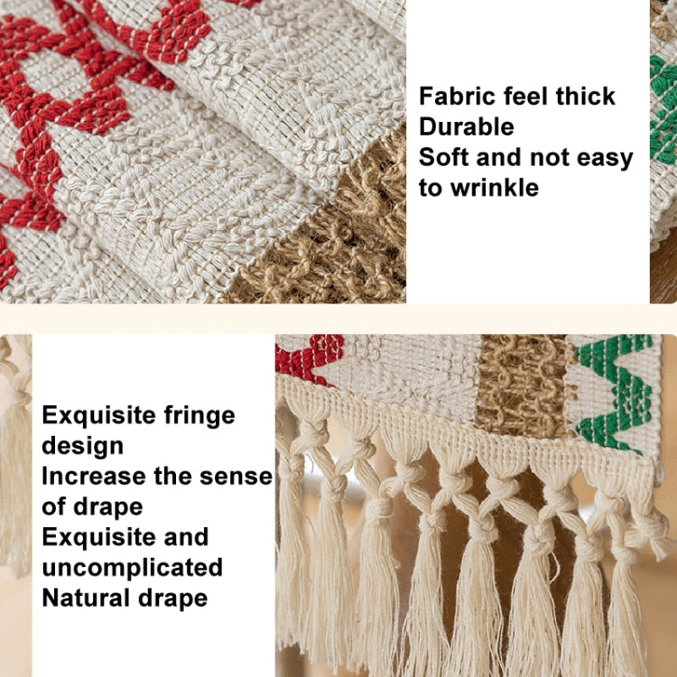 33x224cm Christmas Towel Embroidery Table Flag Simple Tablecloths(Christmas Tree Wave) by bashfashion