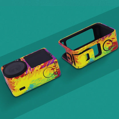 For DJI Action 4 Motion Camera Stickers All Inclusive Photo Frame Color Changing Stickers Accessories, Style: AC4-13 Snake Scale Black by bashfashion