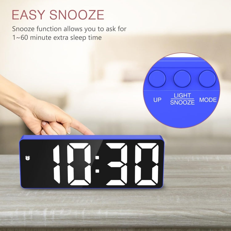 JX012 Multifunctional LED Electronic Clock Battery Plug-in Dual-purpose Bedside Alarm Clock(Blue) by bashfashion