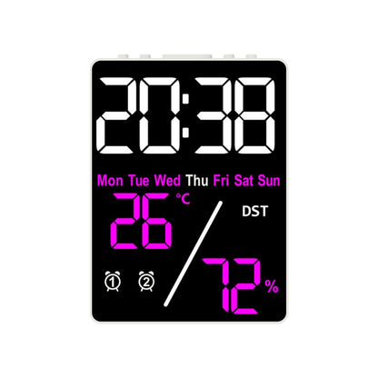 Multifunctional Temperature / Humidity Display Electronic Alarm Clock, Color: Rose Red White by bashfashion