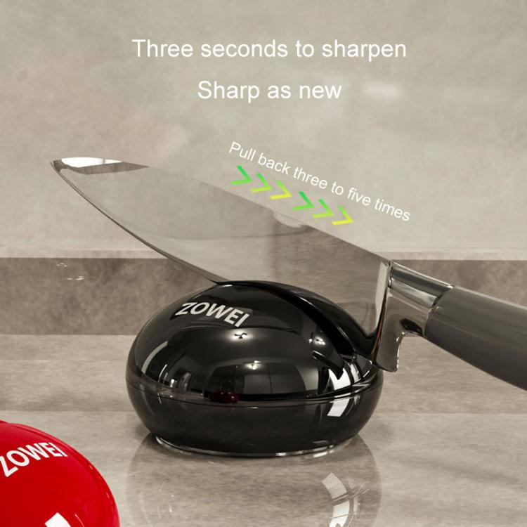 Suction Cup Knife Sharpener Kitchen Household Mini Sharpening Tool Tungsten Steel Quick Sharpening Tool(Black) by bashfashion