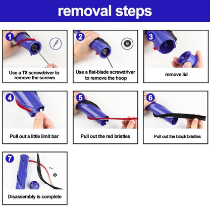 1set 674 Thin Rolling Brush Plush Strips For Dyson Vacuum Cleaner V7 / V8 / V10 / V11 Direct Drive Brush Head by bashfashion