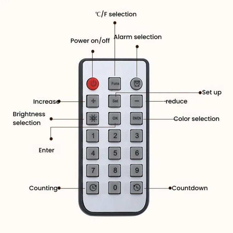 11.6-Inch RGB Wall Clock With Remote Control Multi-Functional Alarm Clock White+Black by bashfashion