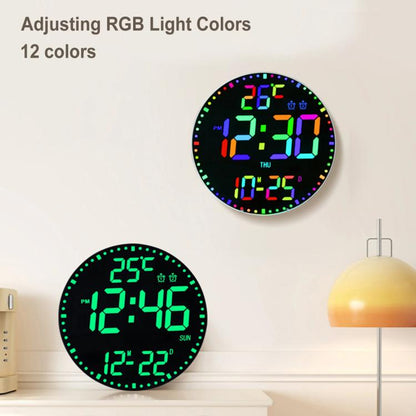 11.6-Inch RGB Wall Clock With Remote Control Multi-Functional Alarm Clock White+Cloth by bashfashion