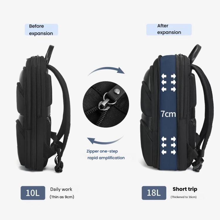 Tigernu T-B9121 17 Inch Men Expandable Waterproof Lightweight Laptop Backpack With Floating Zipper by Tigernu