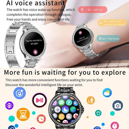 Bluetooth Calling AI Voice Assistant Life Waterproof Sports Smartwatch, Color: Black Mesh Strap+Silicone Strap by bashfashion