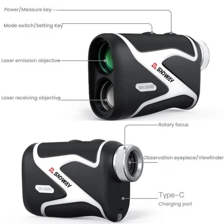 SNDWAY SW-1000D 1000M Handheld OLED Rangefinder Telescope Golf Rangefinder by SNDWAY