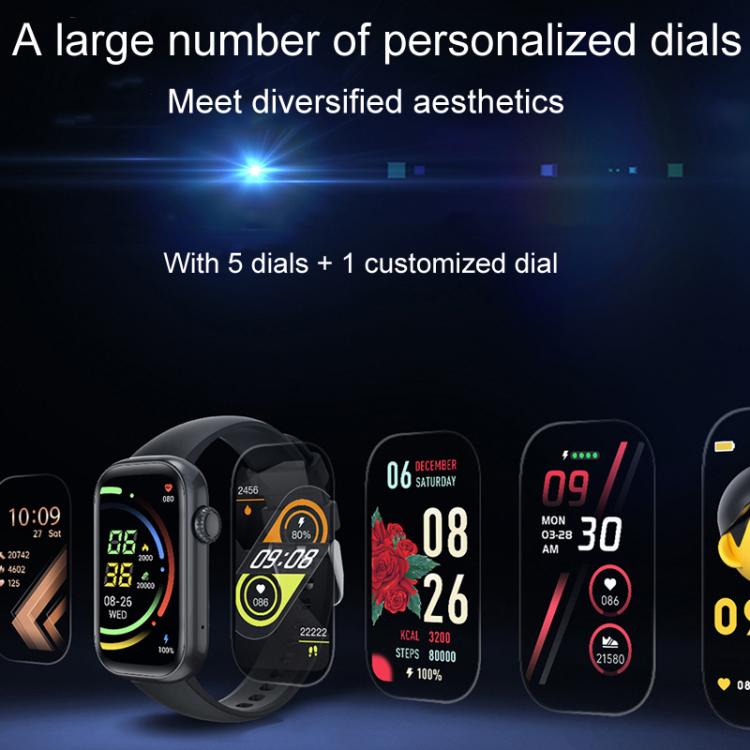 QS50 1.47inch TFT Screen Smart Wristband Support Bluetooth Calling / Oxygen Detection / Sleep Detection / Heart Rate Detection(Gray Green) by bashfashion