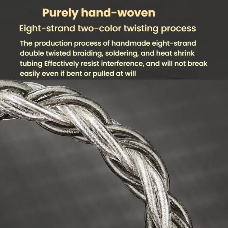 CVJ TS800 Eight Strands Copper Silver Plated Interchangeable Audio Plugs Headphone Upgrade Cable, Style: Type-C MMCX by CVJ