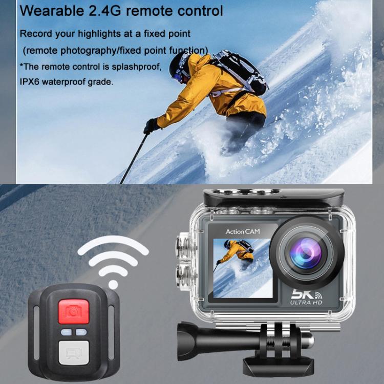 M40TR With Touch Screen + Remote Control 5K Action Camera Anti-Shake Outdoor HD Shooting Cycling Recorder Under Dive Camera by bashfashion